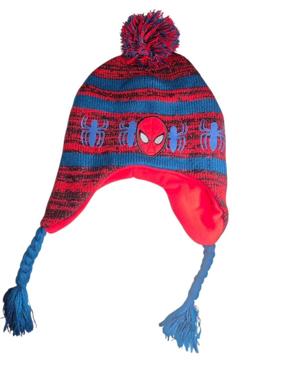 Marvel Spiderman Winter Pom Pom Beanie w/ Tassel Fits Youth/Kids  One Size Boys
